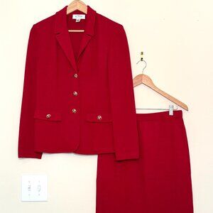 Crimson St. John Knit Suit